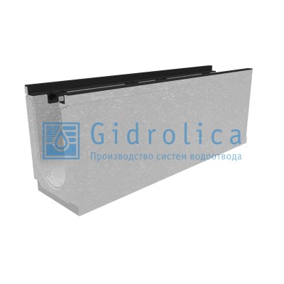 Лоток водоотводный бетонный коробчатый (СО-150мм), с чугунной насадкой КU 100.24,8 (15).36,5(30) - BGZ-S, № 25-0