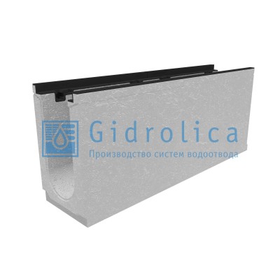 Лоток водоотводный бетонный коробчатый (СО-150мм), с чугунной насадкой КU 100.24,8 (15).41,5(35) - BGZ-S, № 35-0