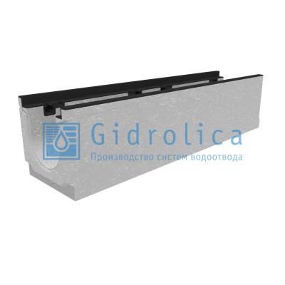Лоток водоотводный бетонный коробчатый (СО-150мм), с чугунной насадкой, с уклоном 0,5%  КUу 100.24,8 (15).27(20,5)-BGZ-S, № 6