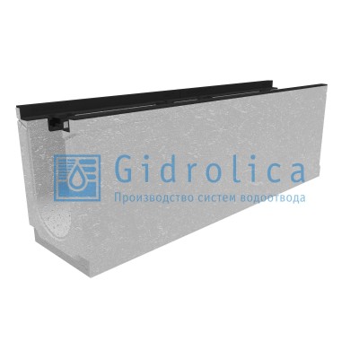 Лоток водоотводный бетонный коробчатый (СО-150мм), с чугунной насадкой, с уклоном 0,5% КUу 100.24,8 (15).35,5(29) - BGZ-S, № 23