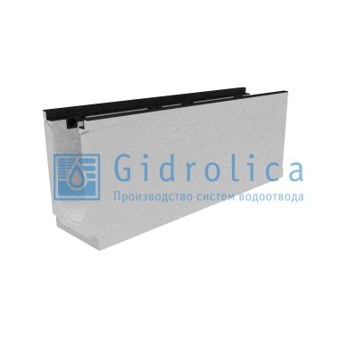 Лоток водоотводный бетонный коробчатый (СО-150мм), с чугунной насадкой, с уклоном 0,5% КUу 100.24,8 (15).40,5(34) - BGZ-S, № 33