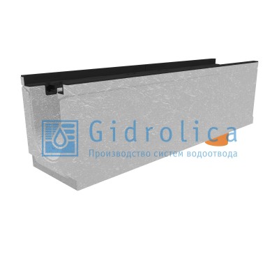 Лоток водоотводный бетонный коробчатый (СО-150мм), с чугунной насадкой, с водосливом КUв 100.24,8 (15).31,5(25)-BGZ-S, № 15-0