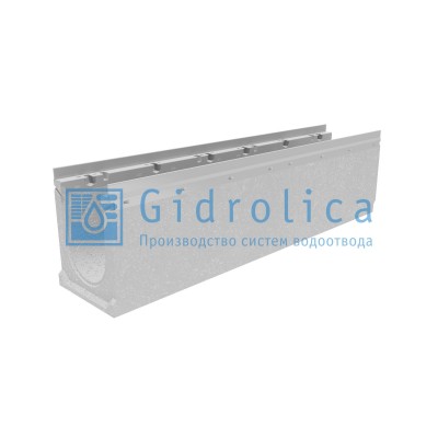 Лоток водоотводный бетонный коробчатый (СО-150мм), с оцинкованной насадкой КU 100.21,3 (15).26,5(22,5)-BGU-Z, № 10-0