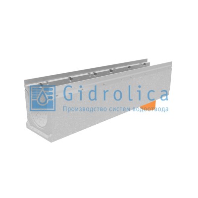 Лоток водоотводный бетонный коробчатый (СО-150мм), с оцинкованной насадкой, с водосливом КUв 100.21,3 (15).24(20)-BGU-Z, № 5-0