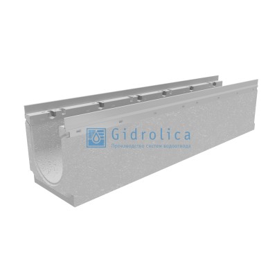 Лоток водоотводный бетонный коробчатый (СО-150мм), с оцинкованной насадкой, с водосливом КUв 100.21,3 (15).31,5(27,5)-BGU-Z,№ 20-0