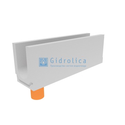 Лоток водоотводный бетонный коробчатый (СО-150мм), с водосливом KU 100.24,8 (15).41,5(35) - BGU, №35-0