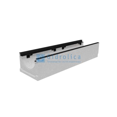 Лоток водоотводный бетонный коробчатый (СО-200мм), с чугунной насадкой КU 100.29,8 (20).19,5(12,5) - BGZ-S, № -20-0