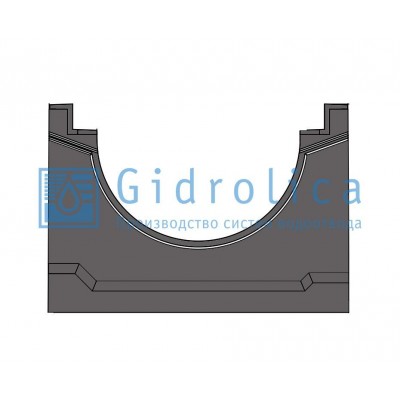 Лоток водоотводный бетонный коробчатый (СО-200мм), с чугунной насадкой КU 100.29,8 (20).20,5(13,5) - BGZ-S