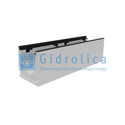 Лоток водоотводный бетонный коробчатый (СО-200мм), с чугунной насадкой КU 100.29,8 (20).29,5(22,5) - BGZ-S, № 0