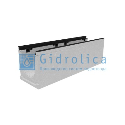 Лоток водоотводный бетонный коробчатый (СО-200мм), с чугунной насадкой КU 100.29,8 (20).32(25) - BGZ-S, № 5-0
