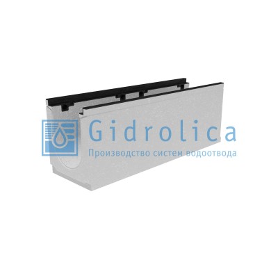 Лоток водоотводный бетонный коробчатый (СО-200мм), с чугунной насадкой КU 100.29,8 (20).36(29) - BGZ-S