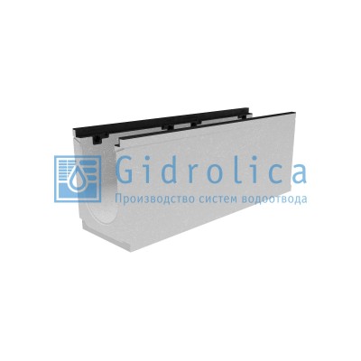 Лоток водоотводный бетонный коробчатый (СО-200мм), с чугунной насадкой КU 100.29,8 (20).38,5(31,5) - BGZ-S