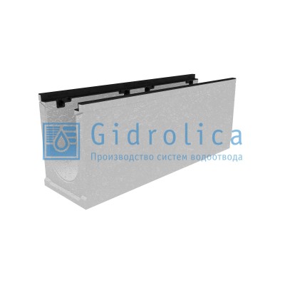 Лоток водоотводный бетонный коробчатый (СО-200мм), с чугунной насадкой, с уклоном 0,5%  КUу 100.29,8 (20).38,5(31,5) - BGZ-S, № 18