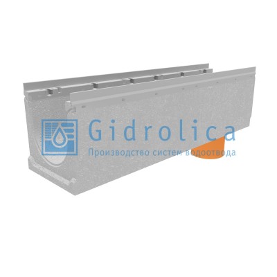 Лоток водоотводный бетонный коробчатый (СО-200мм), с оцинкованной насадкой, с водосливом КUв 100.26,3 (20).28(22,5) - BGU-Z, № 0