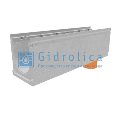 Лоток водоотводный бетонный коробчатый (СО-200мм), с оцинкованной насадкой, с водосливом КUв 100.26,3 (20).30,5(25) - BGU-Z, № 5-0