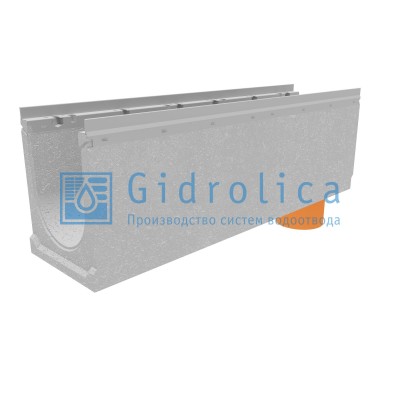 Лоток водоотводный бетонный коробчатый (СО-200мм), с оцинкованной насадкой, с водосливом КUв 100.26,3 (20).33(27,5) - BGU-Z, № 10-0