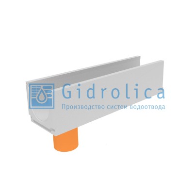 Лоток водоотводный бетонный коробчатый (СО-200мм), с водосливом КUв 100.26(20).25,5(20)-BGU, № 0