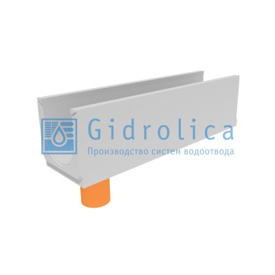 Лоток водоотводный бетонный коробчатый (СО-200мм), с водосливом КUв 100.26(20).28(22,5)-BGU, № 5-0