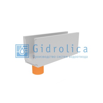 Лоток водоотводный бетонный коробчатый (СО-200мм), с водосливом КUв 100.29,8(20).39,5(32,5)-BGU, № 20-0