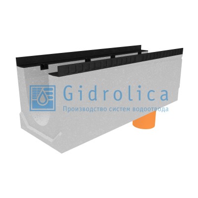 Лоток водоотводный бетонный коробчатый (СО-200мм), с водосливом КUв 100.34(20).36(29) - BGМ, № 10-0