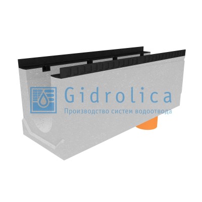 Лоток водоотводный бетонный коробчатый (СО-200мм), с водосливом КUв 100.34(20).38,5(31,5) - BGМ, № 15-0