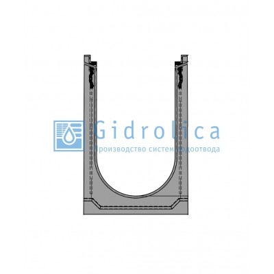 Лоток водоотводный бетонный коробчатый (СО-300), с чугунной насадкой КU 100.39,9 (30).61(54) - BGZ-S