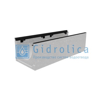 Лоток водоотводный бетонный коробчатый (СО-300мм), с чугунной насадкой  КU 100.39,9 (30).29,5(22,5) - BGZ-S, № -20-0