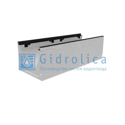 Лоток водоотводный бетонный коробчатый (СО-300мм), с чугунной насадкой  КU 100.39,9 (30).30(23) - BGZ-S