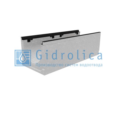Лоток водоотводный бетонный коробчатый (СО-300мм), с чугунной насадкой  КU 100.39,9 (30).32(25) - BGZ-S, № -15-0