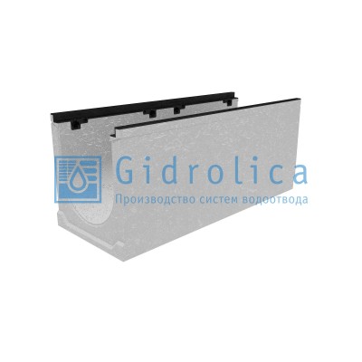Лоток водоотводный бетонный коробчатый (СО-300мм), с чугунной насадкой КU 100.39,9 (30).42(35) - BGZ-S, № 5-0