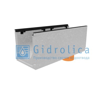 Лоток водоотводный бетонный коробчатый (СО-300мм), с чугунной насадкой, с водосливом КUв 100.39,9 (30).39,5(32,5) - BGZ-S, № 0