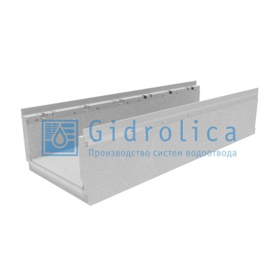 Лоток водоотводный бетонный коробчатый (СО-300мм) с оцинкованной насадкой КП 100.36,3 (30).22,5(18) - BGF-Z, № 15-0