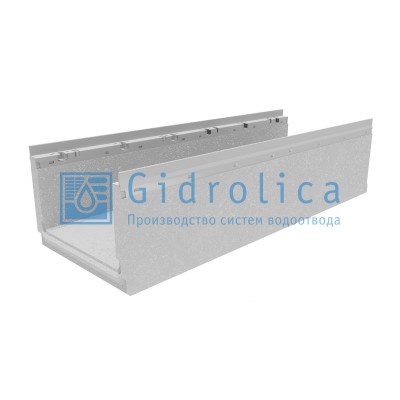 Лоток водоотводный бетонный коробчатый (СО-300мм) с оцинкованной насадкой КП 100.36,3 (30).25(20,5) - BGF-Z, № 20-0