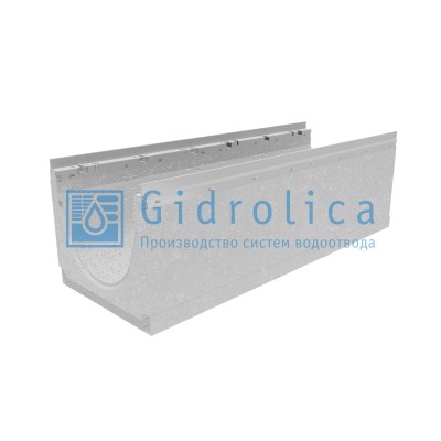 Лоток водоотводный бетонный коробчатый (СО-300мм), с оцинкованной насадкой КU 100.36,3(30).32(25,5) - BGU-Z, № 5-0