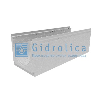 Лоток водоотводный бетонный коробчатый (СО-300мм), с оцинкованной насадкой КU 100.36,3(30).34,5(28) - BGU-Z, № 10-0