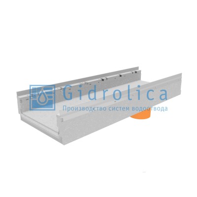 Лоток водоотводный бетонный коробчатый (СО-300мм), с оцинкованной насадкой, с водосливом КПв 100.36,3 (30).15(10,5) - BGF-Z, № 0