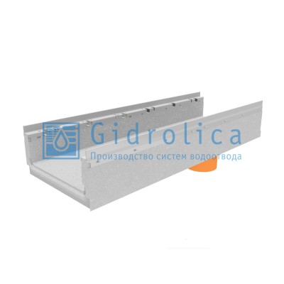 Лоток водоотводный бетонный коробчатый (СО-300мм), с оцинкованной насадкой, с водосливом КПв 100.36,3 (30).17,5(13) - BGF-Z, № 5-0