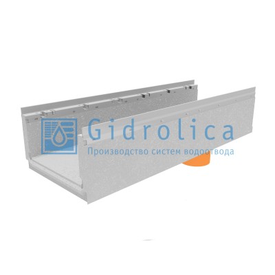 Лоток водоотводный бетонный коробчатый (СО-300мм), с оцинкованной насадкой, с водосливом КПв 100.36,3 (30).22,5(18) - BGF-Z, № 15-0