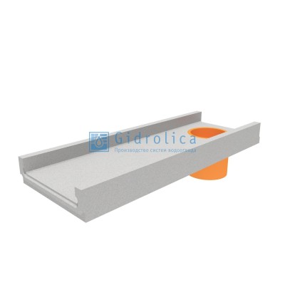 Лоток водоотводный бетонный коробчатый (СО-300мм), с водосливом КПв 100.36,3 (30).10(5,5) - BGF, № 0