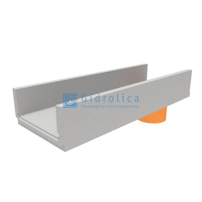 Лоток водоотводный бетонный коробчатый (СО-300мм), с водосливом КПв 100.36,3 (30).17,5(13) - BGF, № 15-0