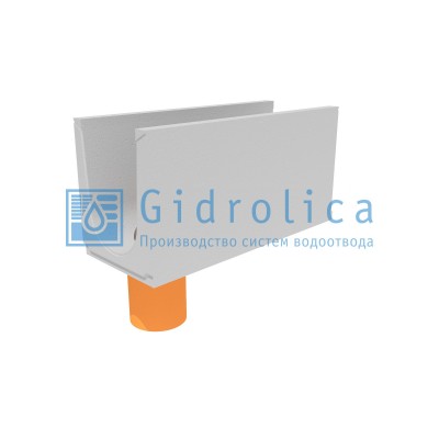 Лоток водоотводный бетонный коробчатый (СО-300мм), с водосливом КUв 100.39,4(30).49,5(42,5) - BGU, № 20-0