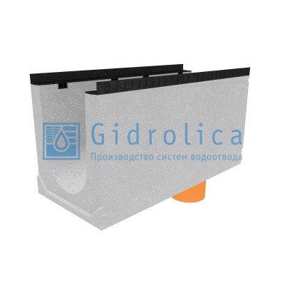 Лоток водоотводный бетонный коробчатый (СО-300мм), с водосливом КUв 100.44(30).52,5(45,5) - BGМ, № 15-0