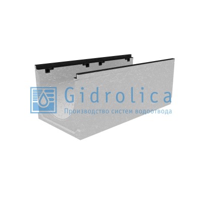 Лоток водоотводный бетонный коробчатый (СО-400мм), с чугунной насадкой КU 100.49,9 (40).39,5(32,5) - BGZ-S, № 0