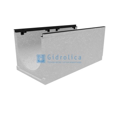 Лоток водоотводный бетонный коробчатый (СО-400мм), с чугунной насадкой КU 100.49,9 (40).41(34) - BGZ-S