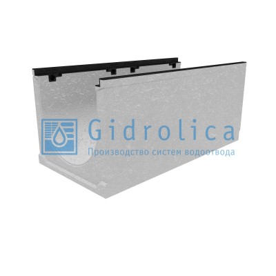 Лоток водоотводный бетонный коробчатый (СО-400мм), с чугунной насадкой КU 100.49,9 (40).44,5(37,5) - BGZ-S, № 10-0