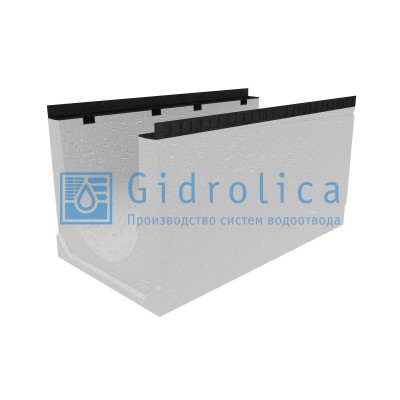 Лоток водоотводный бетонный коробчатый (СО-400мм), с уклоном 0,5%  КUу 100.54(40).54,5(46,5) - BGМ, № 19