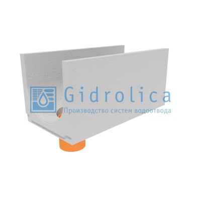 Лоток водоотводный бетонный коробчатый (СО-400мм), с водосливом КUв 100.49,4(40).47(40) - BGU, № 15-0