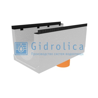 Лоток водоотводный бетонный коробчатый (СО-400мм), с водосливом КUв 100.54(40).47,5(39,5) - BGМ, № 5-0