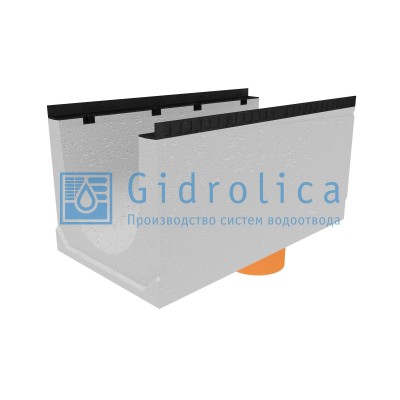 Лоток водоотводный бетонный коробчатый (СО-400мм), с водосливом КUв 100.54(40).50(42) - BGМ, № 10-0
