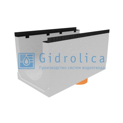 Лоток водоотводный бетонный коробчатый (СО-400мм), с водосливом КUв 100.54(40).52,5(44,5) - BGМ, № 15-0